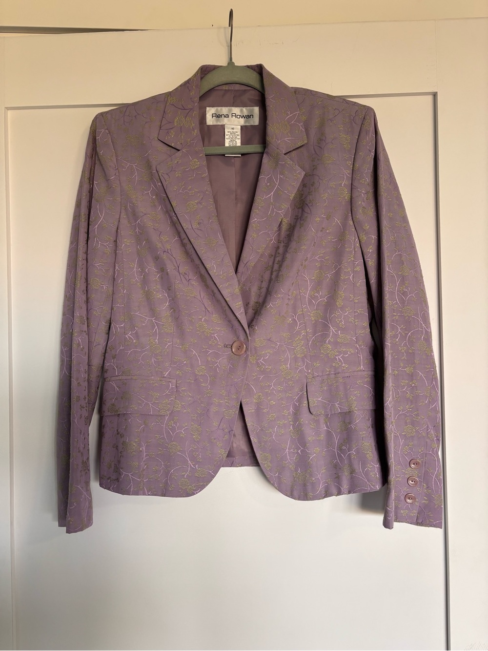 Rena Rowan Lilac Floral Single-Button Blazer